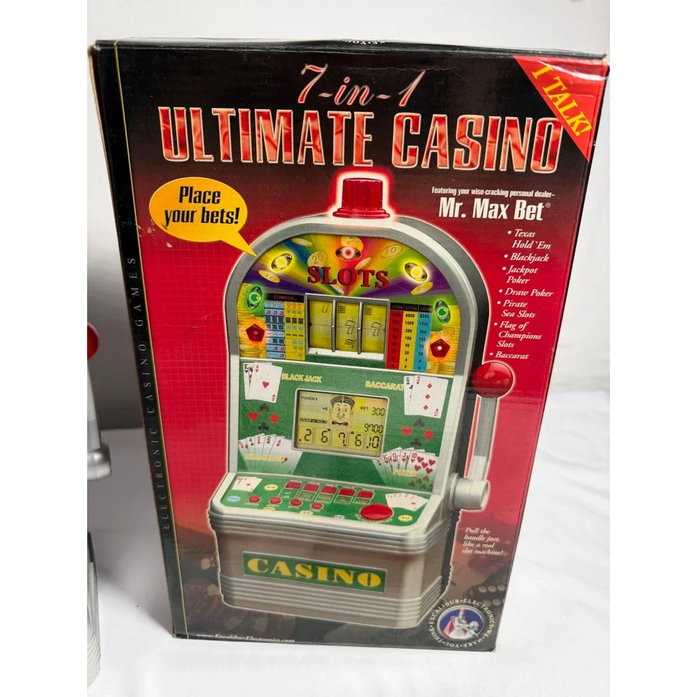 VINTAGE Excalibur 7-in-1 Ultimate Casino Game Unisex OS Silver LIKE NEW